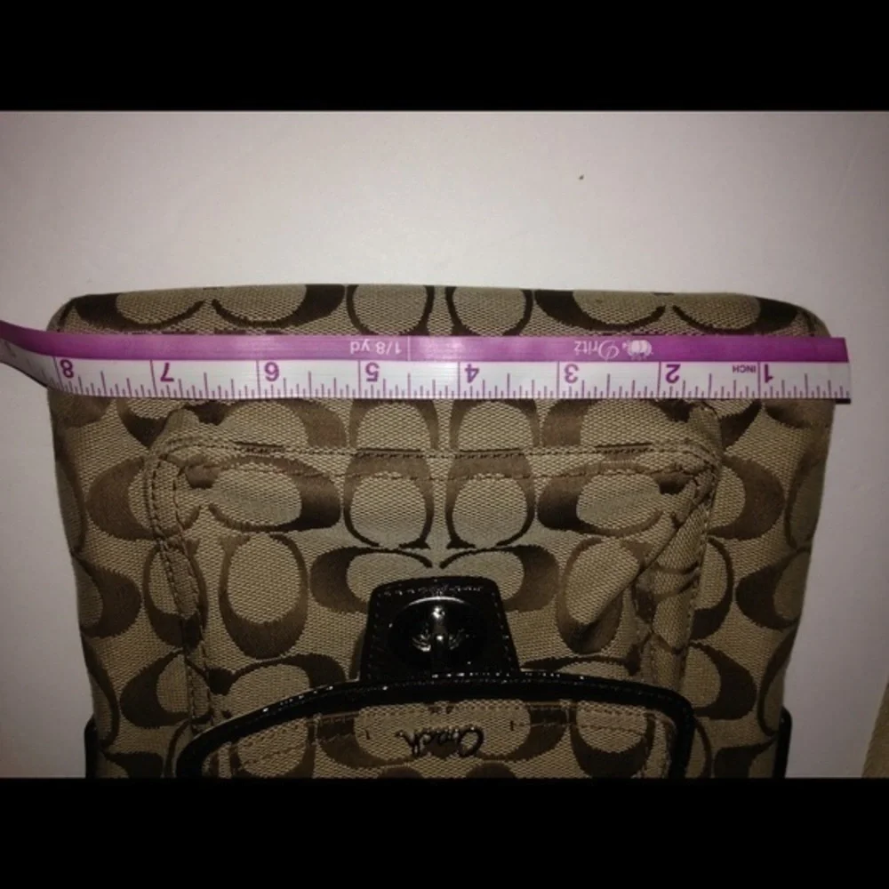 COACH signature c brown crossbody turnlock bag